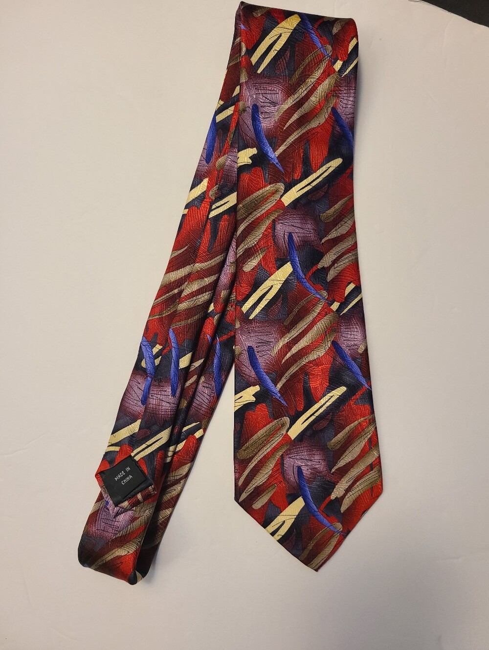 Silk Abstract Pattern Jerry Garcia Red & Blue Men's Tie